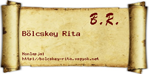 Bölcskey Rita névjegykártya