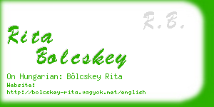 rita bolcskey business card
